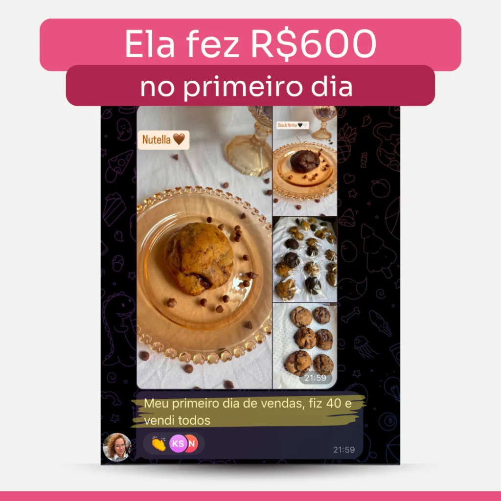 Depoimento: aluna faturou R$600 no primeiro dia de vendas